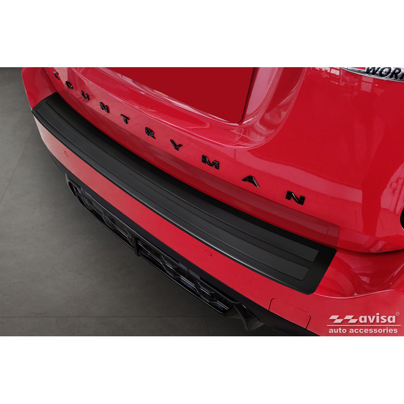 Matte black Stainless Steel Rear bumper protector  Mini Countryman F60 FL 2020-2023