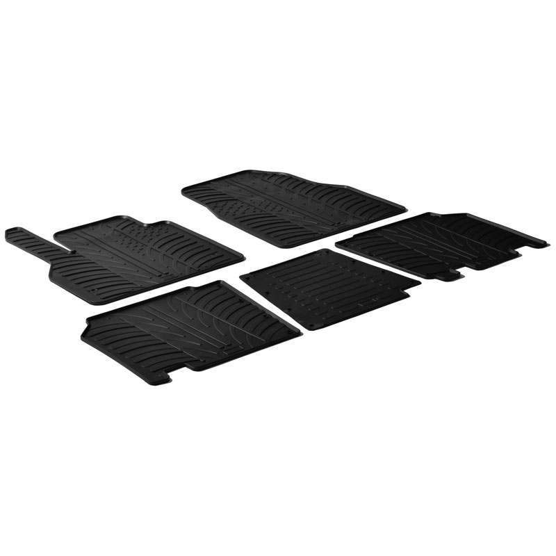 Rubber car mats set  Renault Kangoo 2008-2021 & Mercedes Citan 2012-2021 (TK profile 5-pieces)