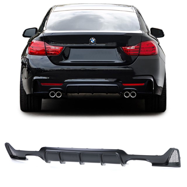Diffuser passend voor BMW 4-serie F32 / F36 2013- Mat Zwart Look M-Pakket Duplex M4