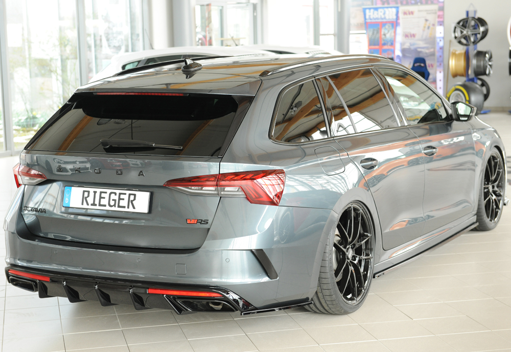 Diffuser passend voor Skoda Octavia RS (NX) Rieger Glans Zwart