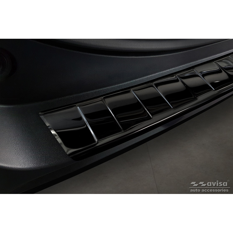 Black Mirror Stainless Steel Rear bumper protector  Toyota RAV4 V 2018- & Suzuki Across 2020- 'Ribs'