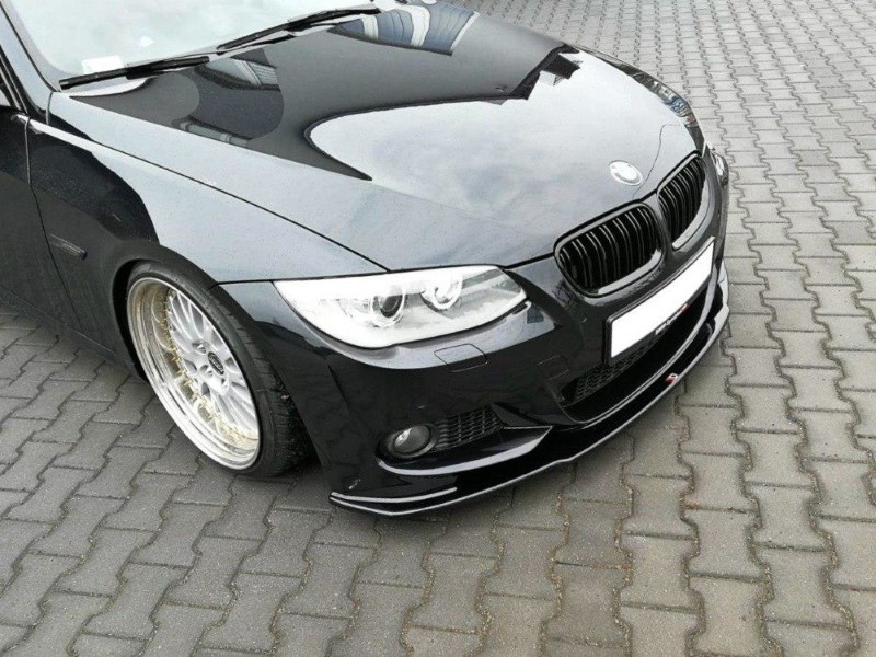 Voorspoiler passend voor BMW 3 E92 M-PACK FACELIFT V.1 Glanzend Zwart