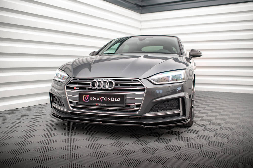Voorspoiler passend voor Audi S5 / A5 S-Line F5 Coupe / Sportback V.1 Glanzend Zwart