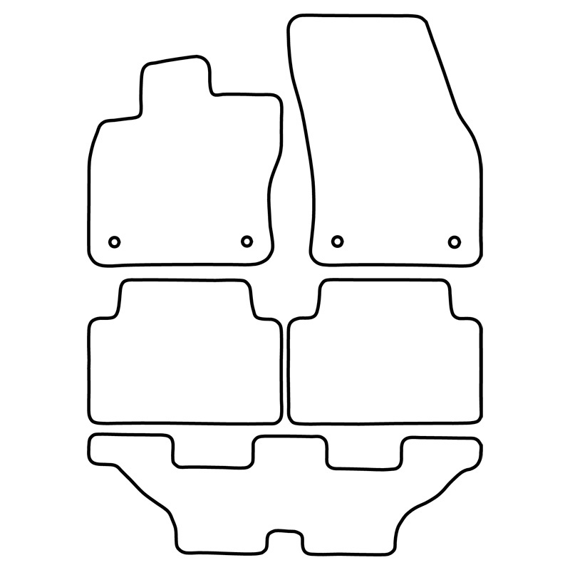 Set velour car mats  Volkswagen Touran 2015- (7-Persons)