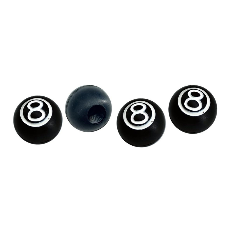Simoni Racing Valve Caps 8-Ball - Black/White - 4 pieces