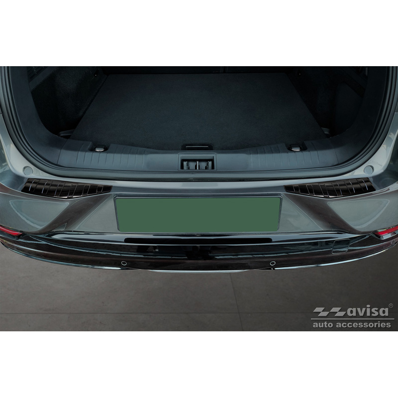 Black Stainless Steel Rear bumper protector  Ford Mustang Mach-E 2020- 'Ribs' (2-Pieces)