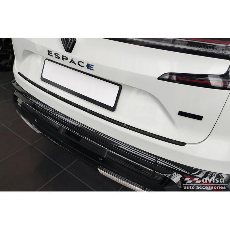 Matt Black Stainless Steel Rear bumper protector  Renault Espace VI E-Tech Hybrid 2023- 'Ribs'