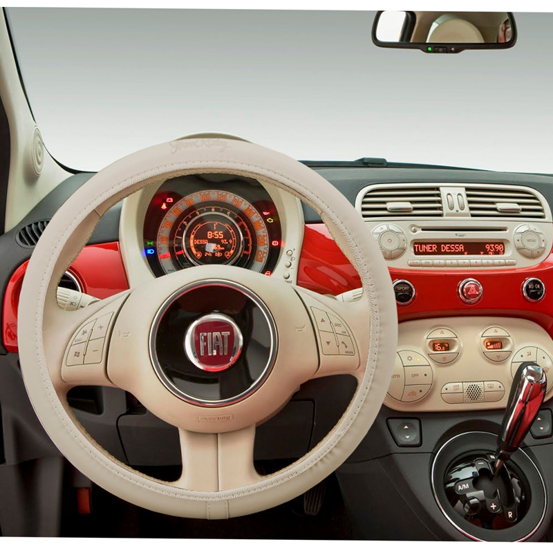 Simoni Racing Steering Wheel Cover Soft Skin 500 - Beige Ecoleather - 37-39cm