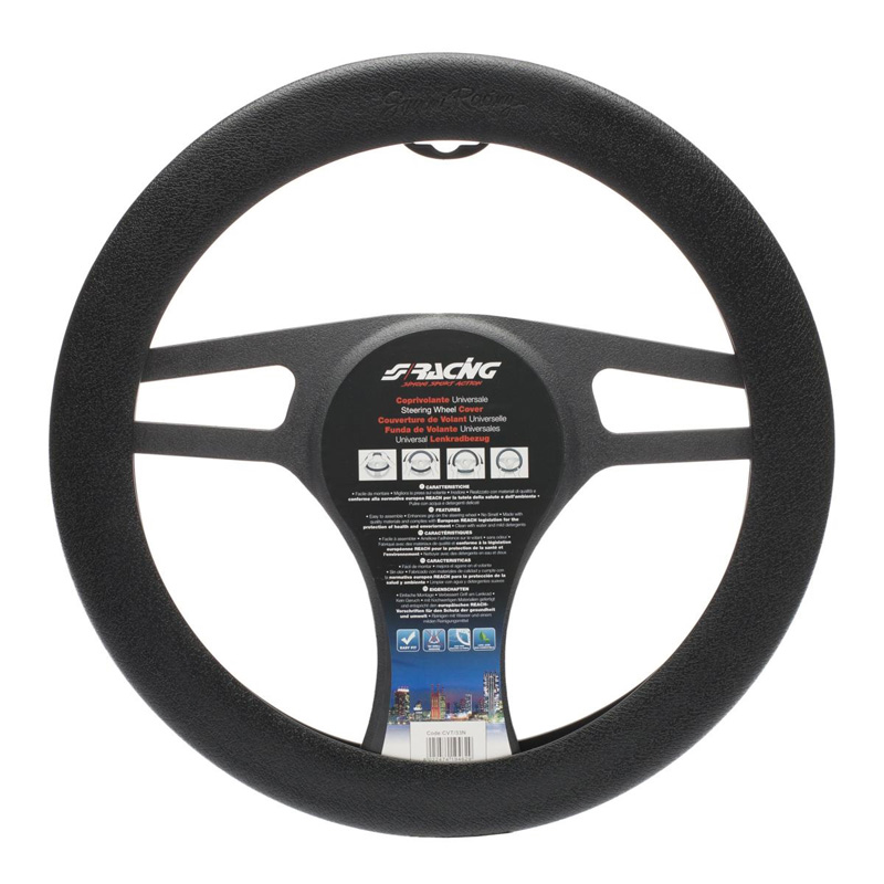 Simoni Racing Steering Wheel Cover Soft Sil - Black Silicone - 35-40cm