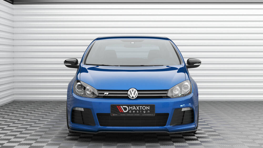 Voorspoiler passend voor VW Golf 6 R Glans Zwart V.2