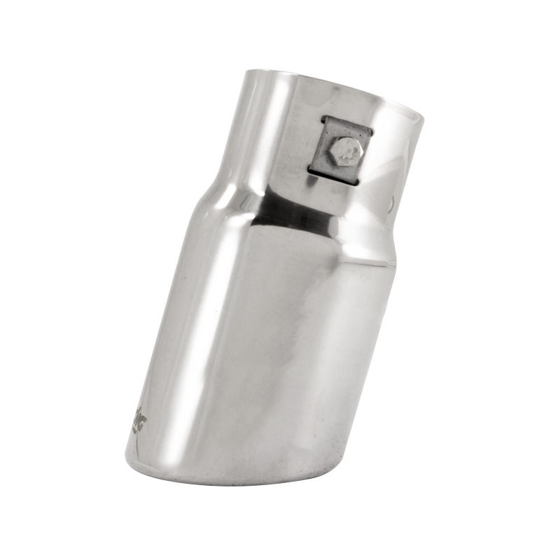 Simoni Racing Exhaust Tip Oval/Slanting Inox - 77x72xL140mm - Installation ->62mm