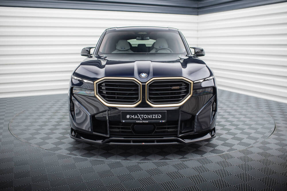 Voorspoiler passend voor BMW XM G09 Maxton Glans Zwart V.1