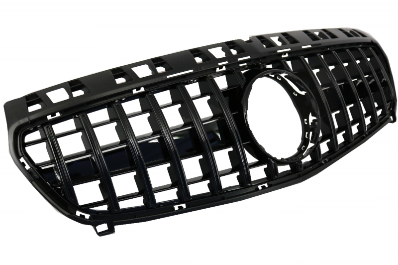 Grill passend voor Mercedes A-Klasse W176 12-15 GT-R Panamericana Zwart Glans