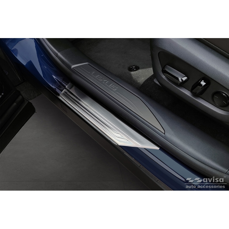 Stainless Steel Door sill protectors  Lexus RX V 2022- 'Lines' - 4-pieces