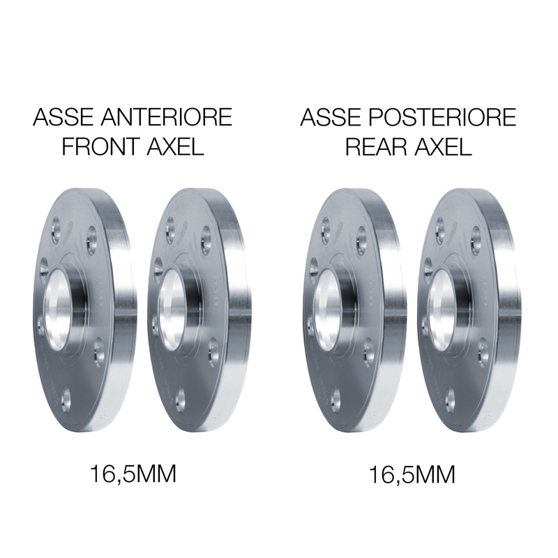 Simoni Racing Aluminium Wheel Spacer Kit - 2x16,5mm(FA) - 2x16,5mm(RA) (Hub 60,1mm) including wheel bolts -  Smart various