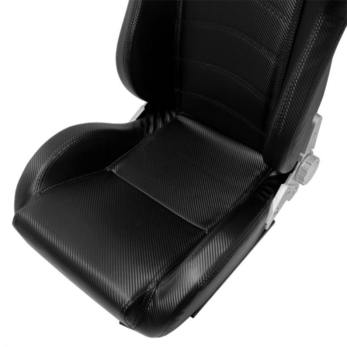 Sport seat 'DS' - Carbon-look Synthetic leather - Dual-side reclinable back-rest - incl. slides
