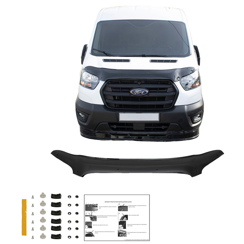 Bonnet Protector  Ford Transit MK8 Facelift 2019- - Gloss black