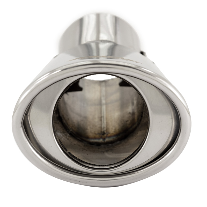 Simoni Racing Exhaust Tip Oval/Slanting Inox - 87x66xL150 - Installation ->48mm