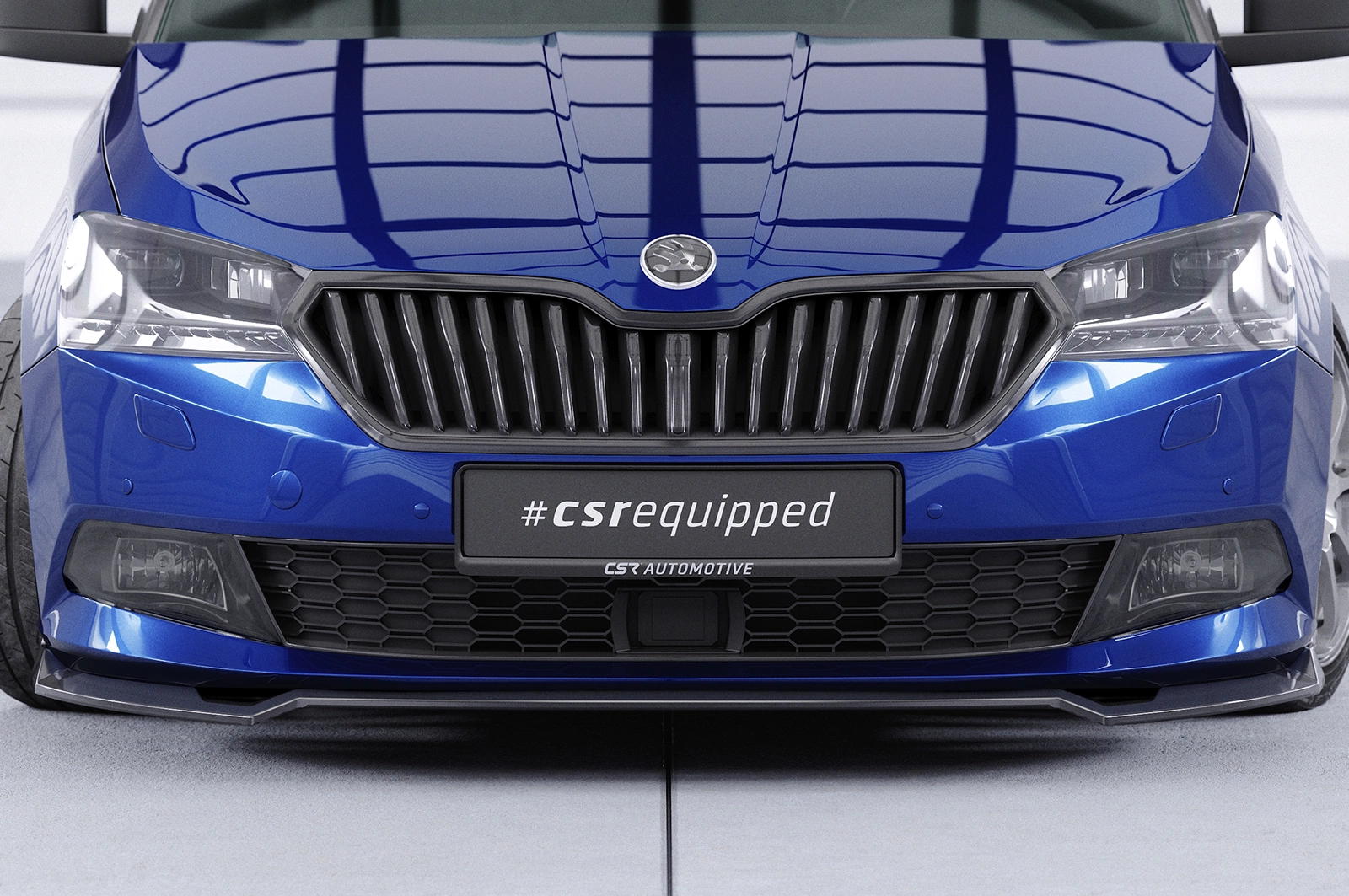Voorspoiler passend voor Skoda Fabia 3 (Typ NJ) 2019-2021 Facelift – Glans Zwart CSR