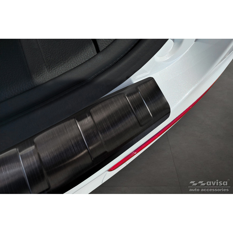 Black Stainless Steel Rear bumper protector  Ssangyong Rexton (YK) Facelift 2021- 'Ribs'