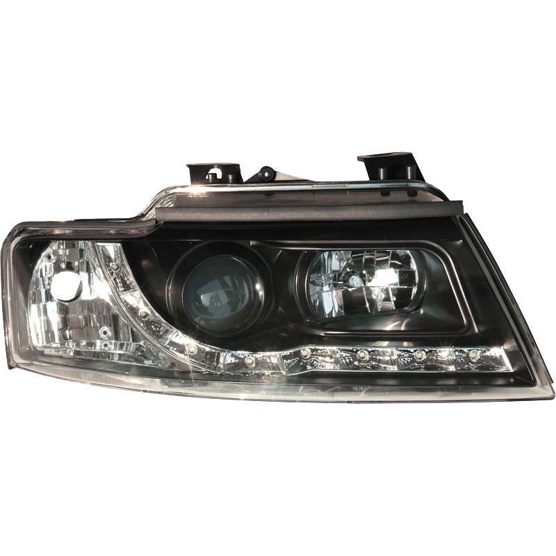 Set Headlights in DRL-Look  Audi A4 B6 Convertible 2002- - Black