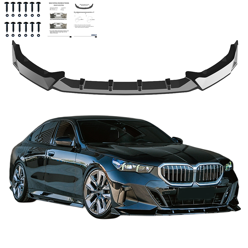 Oneway Front spoiler  BMW 5-Series G60/G61 Sedan/Touring M-Pack 2023- incl. i5 - Gloss black