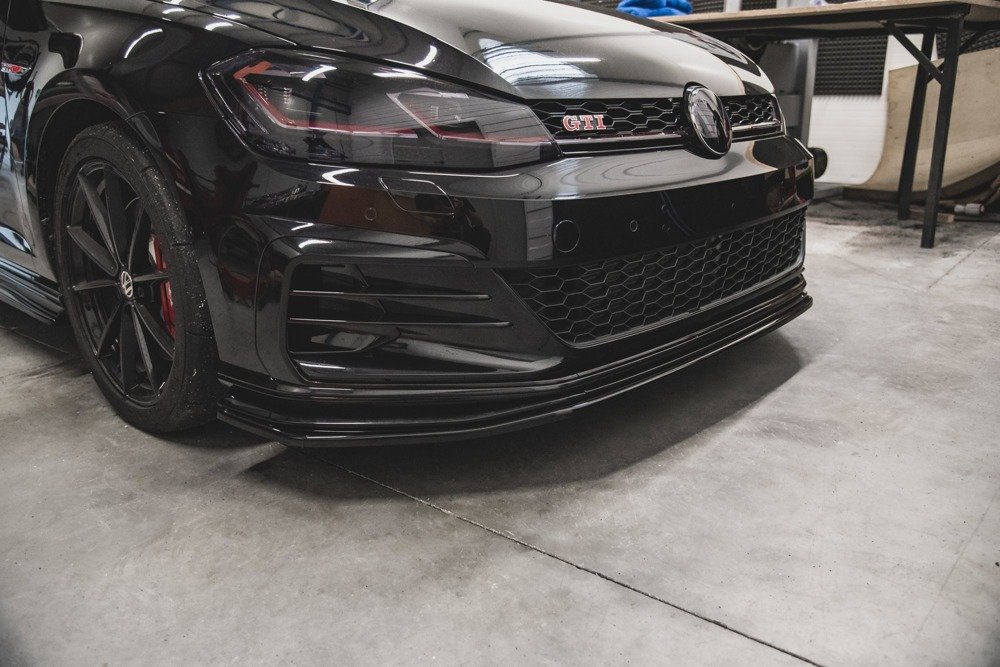 Voorspoiler passend voor Volkswagen Golf 7 GTI TCR Maxton Glans Zwart