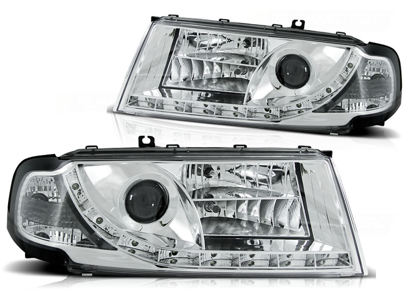 Headlights Skoda Octavia 01-04 Dayline Devil Eyes Chrome