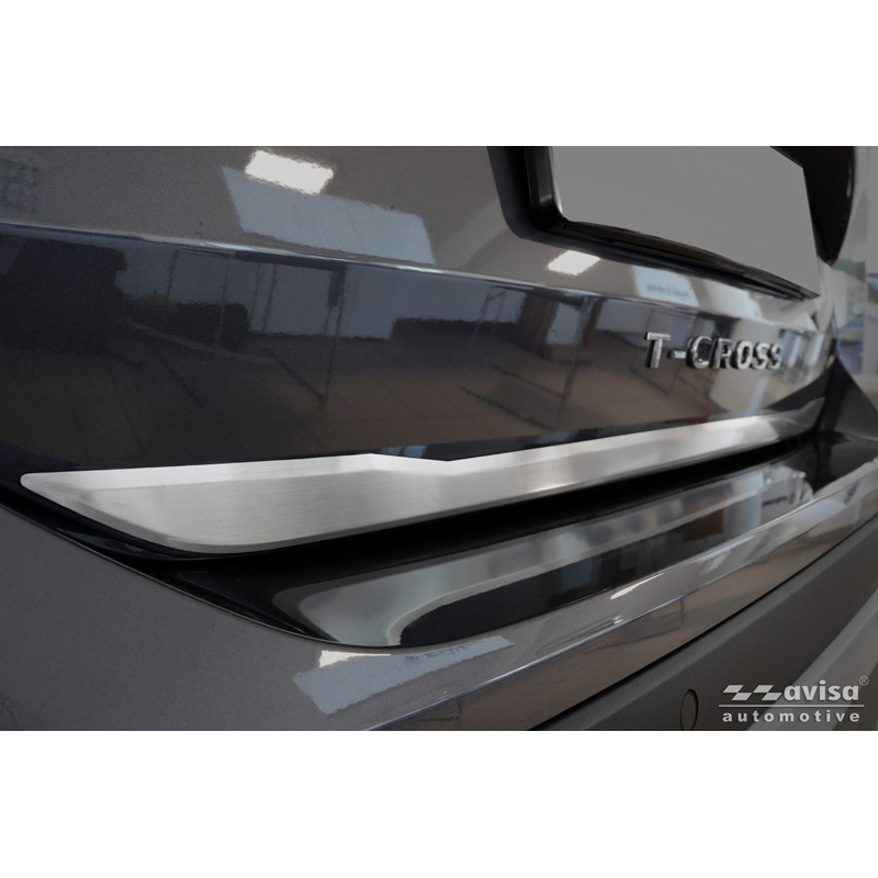 Avisa Brushed Stainless Steel Trunk Tailgate Trim Cover  Volkswagen T-Cross 2019-2024 & Facelift 2024-