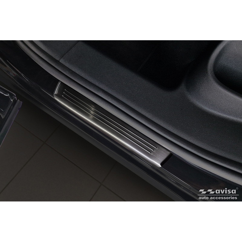 Black Inox door sill protectors  Volkswagen Tiguan III (CT1) 2024- - 'Lines' - 4-pieces