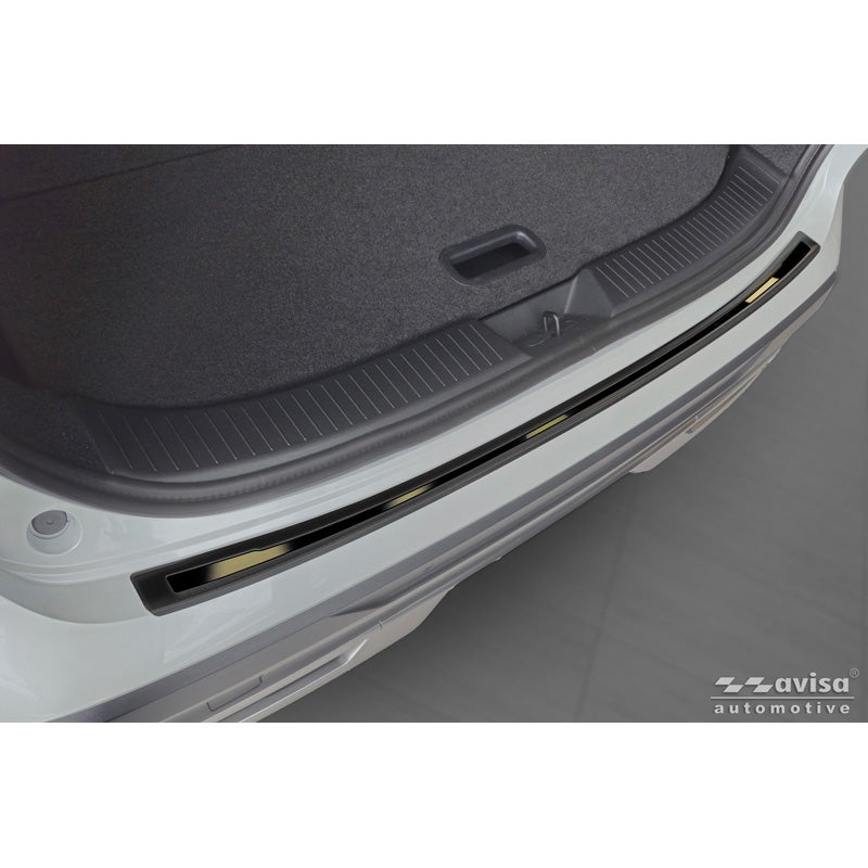 Avisa Stainless Steel Rear Bumper Protector Shadow Premium  Nissan Qashqai III (J12) 2021-2024 & Facelift 2024- - Black / High Gloss Black