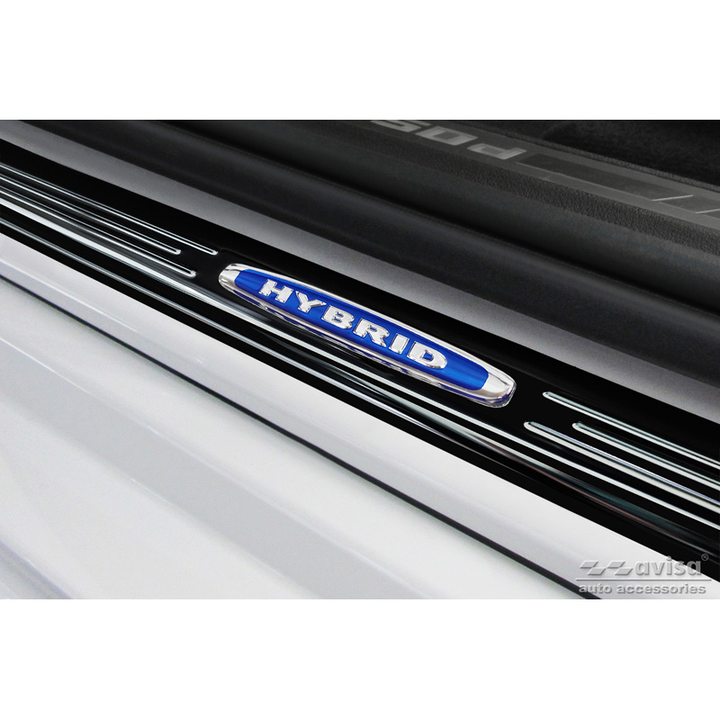 Mirror Black Inox door sill protectors  BMW X7 G07 2019- 'Hybrid' - 4-pieces