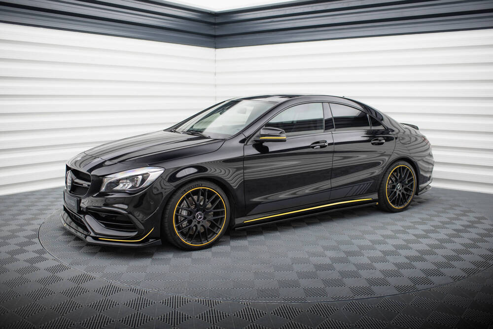 Zijskirts passend voor Mercedes-AMG CLA 45 C117 FL Maxton Glans Zwart