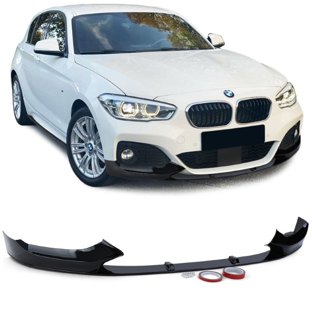 Voorspoiler passend voor BMW 1 Serie F20 / F21 Facelift M-Pakket Glans Zwart