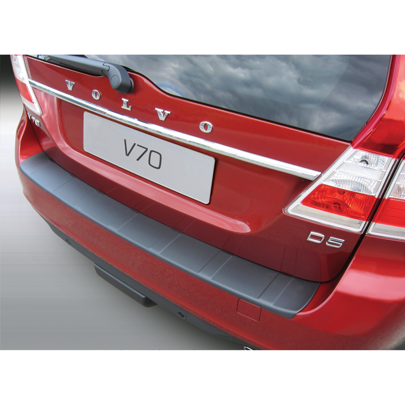 ABS Rear bumper protector  Volvo V70 2013-2016 (excl. XC70) 'Ribbed' Black