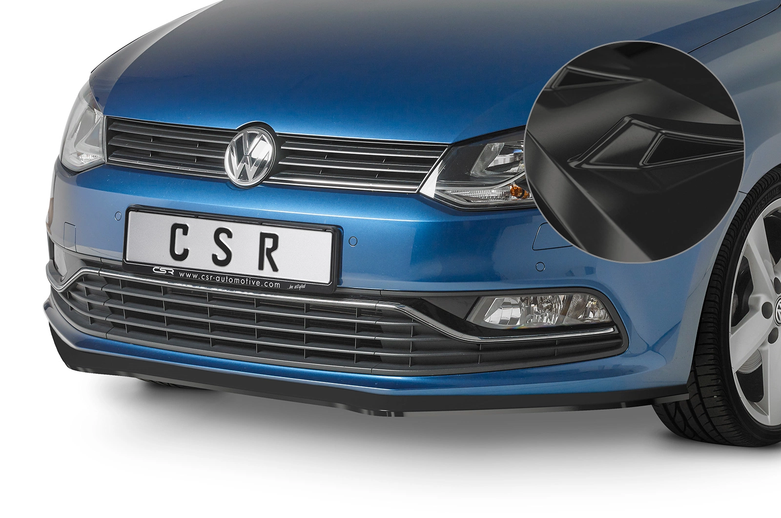 Voorspoiler passend voor VW Polo V (6R/6C) Basis/GTI Glans Zwart – 2009–2014 (GTI) / 2014–2017 (Basis)