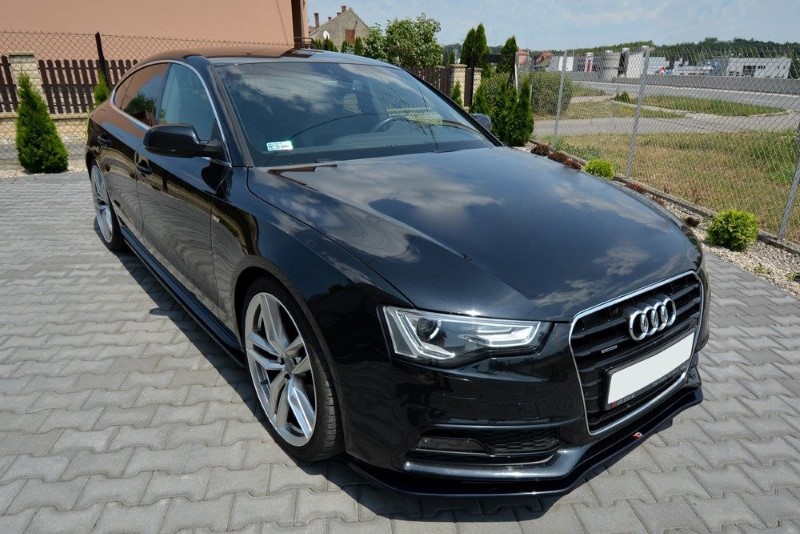 Voorspoiler passend voor Audi S5 / A5 S-Line 8T FL V.2 Glanzend Zwart