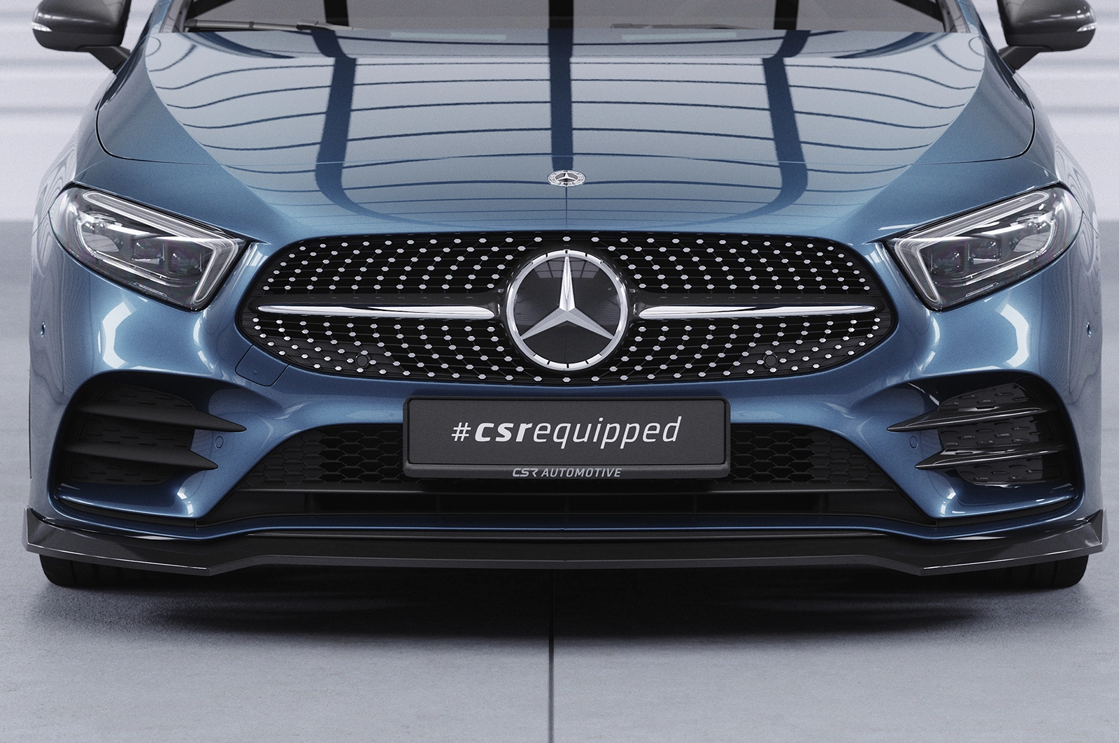 Voorspoiler passend voor Mercedes-Benz A-Klasse 177 A35 AMG / AMG-Line glans zwart 2018–2022