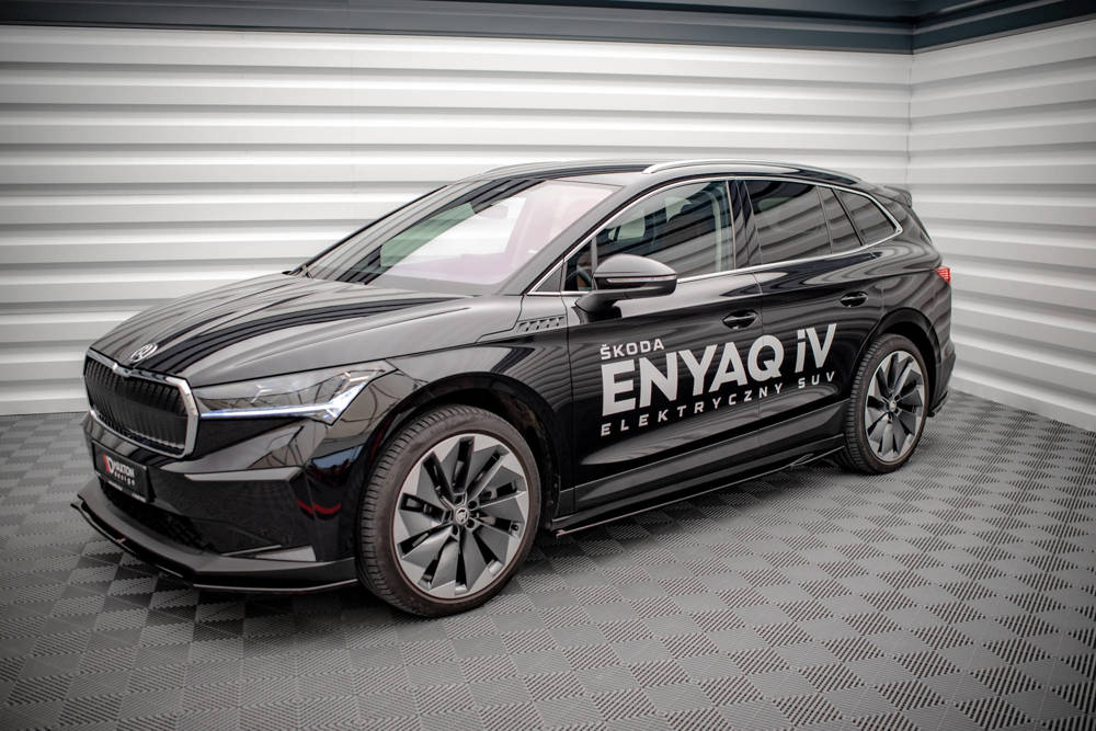 Zijskirts passend voor Skoda Enyaq IV Maxton Glans Zwart