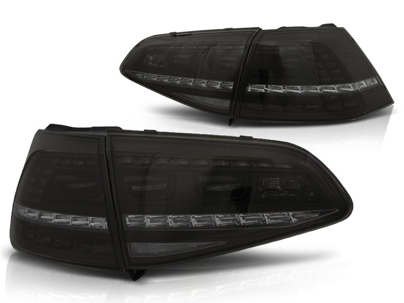 Tail Lights VW Golf VII LED with Dynamic Turn Signal Black/Smoke