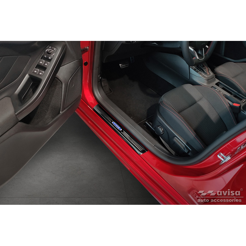 Black Inox door sill protectors  Ford Focus IV excl. ST-Line 2018- 'Hybrid' - 4-pieces