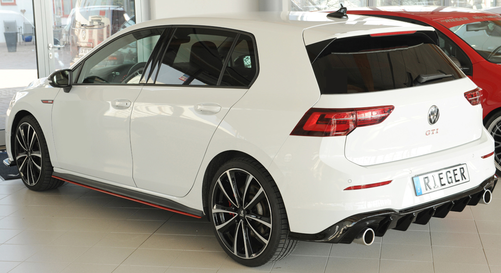 Diffuser passend voor Volkswagen Golf 8 GTI Rieger Glans zwart