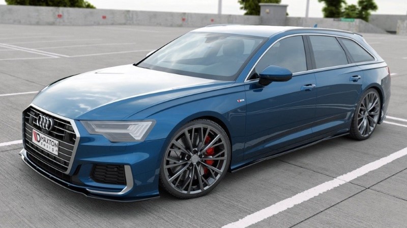 Zijskirts passend voor Audi A6 S-Line / S6 C8 Maxton Glans Zwart