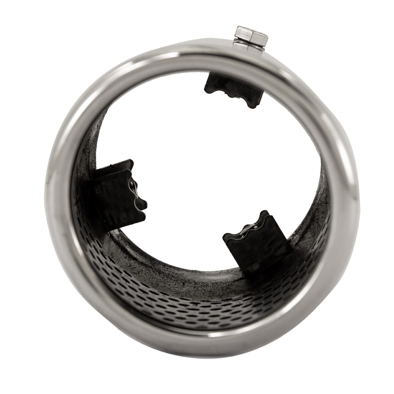 Simoni Racing Exhaust Tip Round/Slanting Inox - Ø76xL128mm - Installation ->68mm