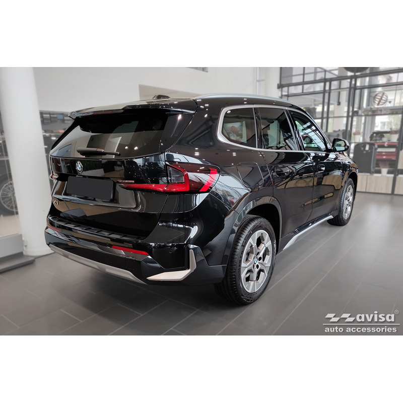 Black Stainless Steel Rear bumper protector  BMW X1 U11 / X1 U11 xLine 2022- 'STRONG EDITION'