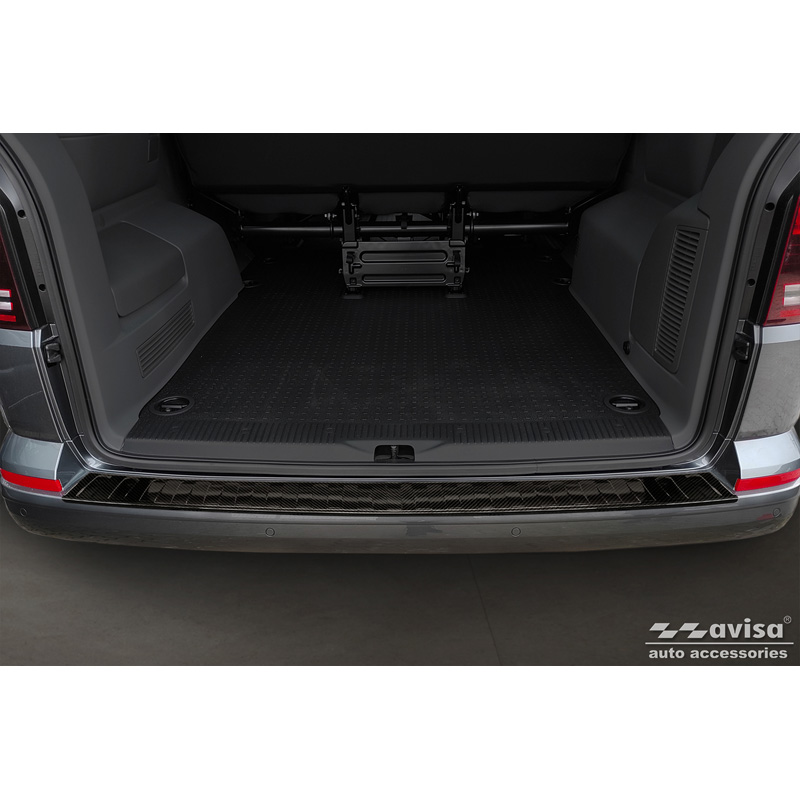 Real 3D Carbon Rear bumper protector  Volkswagen Caravelle T6 2015-2019 & Caravelle T6.1 2019- (with rear hatch) 'Ribs'