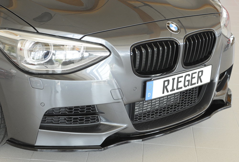 Voorspoiler passend voor BMW 1Serie F20/F21 2012-2015 Zwart Glans Rieger