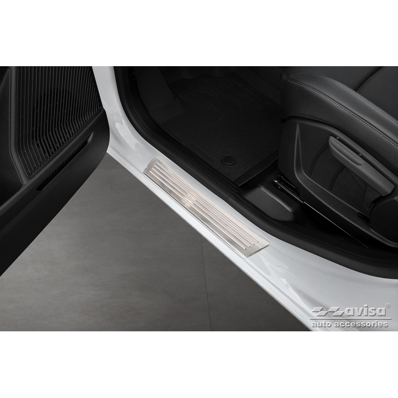 Stainless Steel Door sill protectors  Renault Express Furgon 2021- 'Lines' - 2-pieces