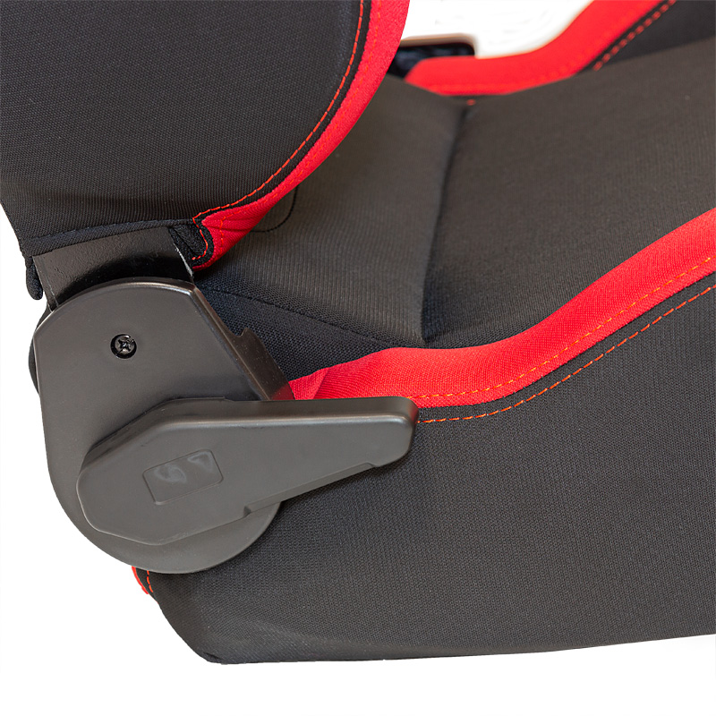 Sport seat 'RS6-II' - Black/Red Fabrics - Dual-side reclinable back-rest - incl. slides