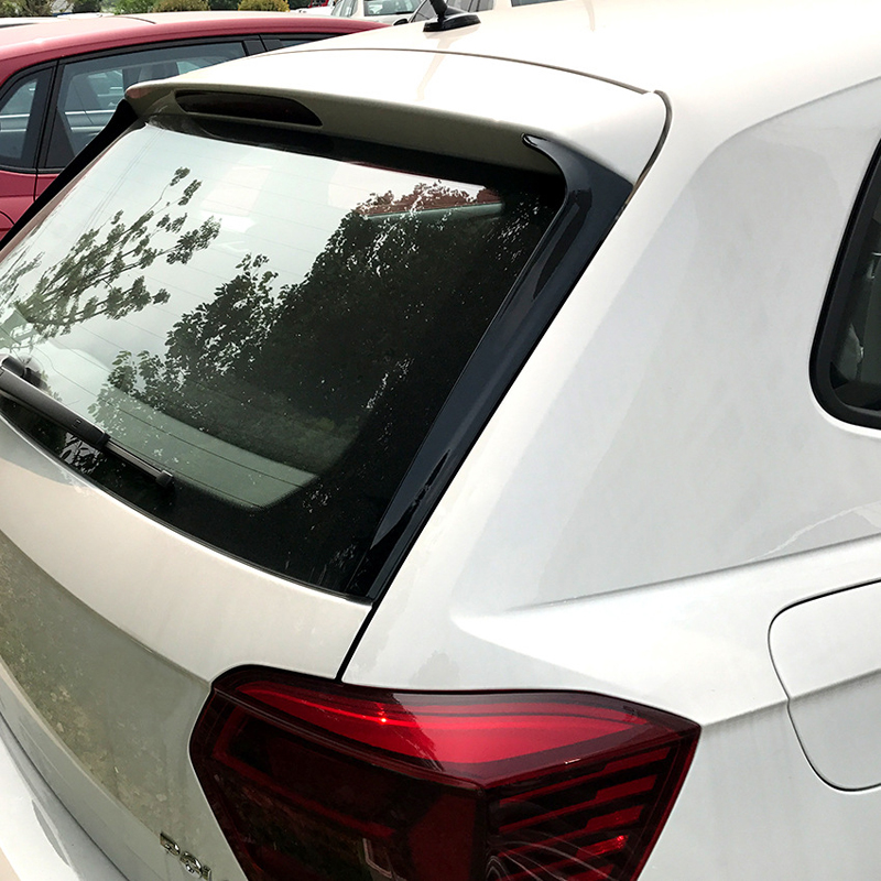Set rear window side spoilers  Volkswagen Polo (AW1) 2017- (ABS Glossy Black)